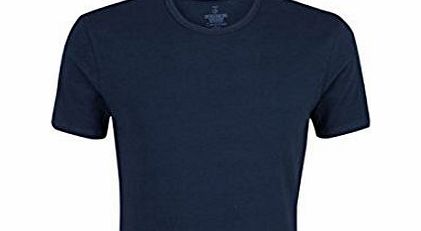 Basic Crew Neck T Shirt [ Navy , L ]
